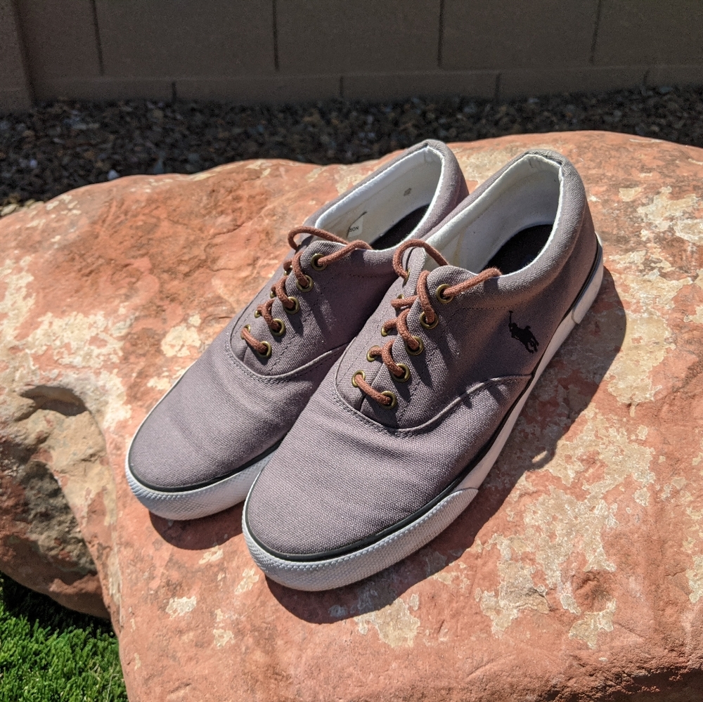 Polo Ralph Lauren Men's Canvas Shoes 9.5 Gray - Picture 2 of 6